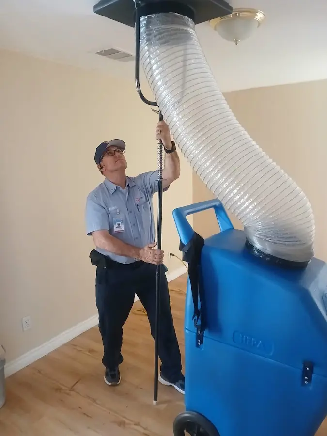 HVAC Installation technician using HEPA equipment in Hidden Valley Lake